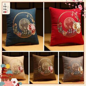 Gối Tân Cổ Điển, Thêu Hoa Mẫu Đơn