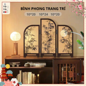 Bình Phong Mini Gấp 3 Cánh Trang Trí Phong Cách Nhật Bản